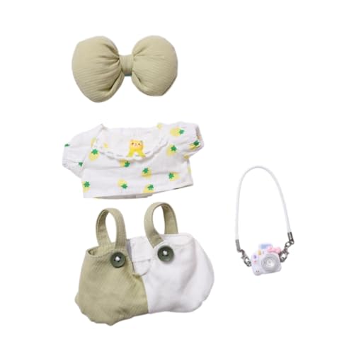 Dickly Puppenkleidung für Mädchen, Hosen Set, Zubehör, Cartoon Kostüme, Geschenk für Kleine, mit Weißer Kamera von Dickly