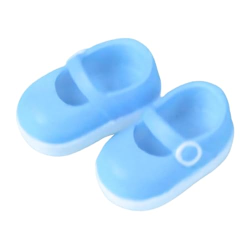 Dickly Puppenschuhe zum Anziehen, einfach an- und auszuziehen, 1:12, zum Anziehen für BJD-Puppen, süßes Kostümzubehör aus, Miniatur-Schuhe, Blau von Dickly