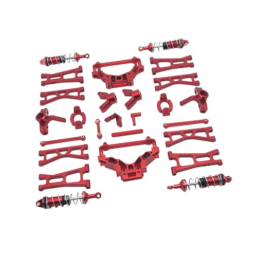 Dickly RC-Autoteil-Ersatzzubehör-Kits, Metallersatzteile, Nachrüstzubehör, modifiziert für 1/14 RC-Autofernbedienungen, gesteuertes Auto, ROT von Dickly