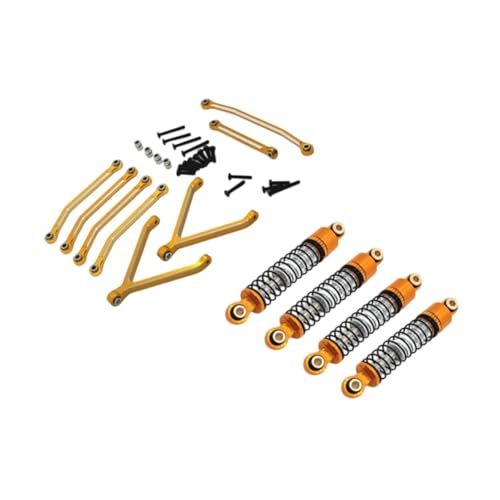 Dickly RC Car Zubehör Set, RC Car Ersatzteil, Aufzurüsten, Links Und Stoßdämpfer Set Als Ersatz für RC Im Maßstab 1:24, Gold von Dickly