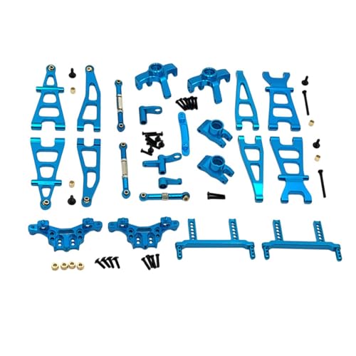 Dickly RC Front Rear Arm Shocks Mount Aluminiumlegierung Ersatzteile Lenkbecher Teile Set Karosseriepfosten für 1/16 G162 DIY ACCS Truck, Blau von Dickly