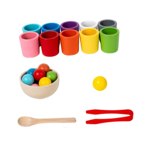 Dickly Regenbogenbälle in Bechern Farbklassifizierung Montessori Spielzeug Baby Farben Sortierbecher von Dickly