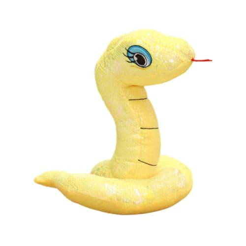 Dickly Schlange Stofftier Plushie Home Dekoration Schlange Plüsch Spielzeug Schlange Puppe für Halloween, Gelb von Dickly