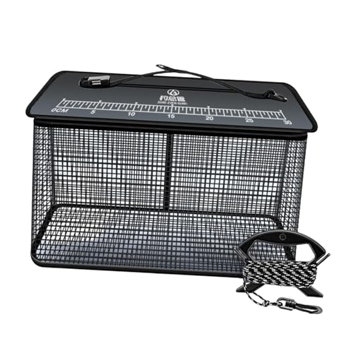 Dickly Schwimmender Angelkorb, Angelnetzkäfig, gummiert, Reißverschluss für den Außenbereich, Fischschutztasche, Minnows-Eimer, Schwarz 39cmx24cmx50cm Dickly Schwimmender Angelkorb, Angelnetzkäfig, gummiert, Reißverschluss für den Außenbereich, Fischschutztasche, Minnows-Eimer, Schwarz 39cmx24cmx50cm von Dickly