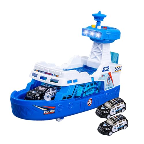 Dickly Simulationsfeuerboot mit Lichtern und Klingt Kleiner Diecast -Legierungsautos für Jungen und Mädchen, Blau von Dickly