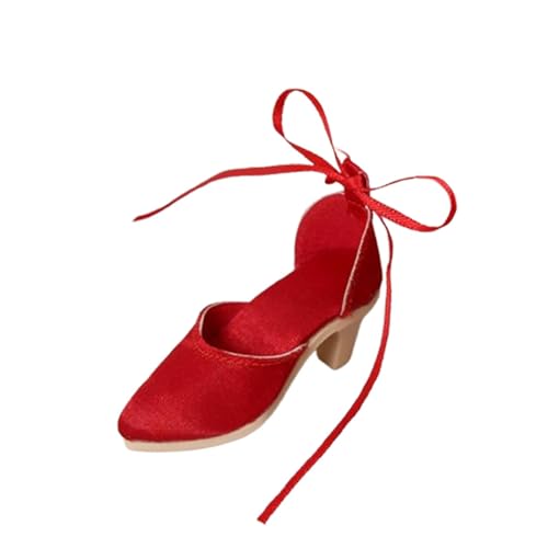 Dickly Stöckelschuhe im Maßstab 1/4, modische Schuhe, Accessoires, Damenschuhe, Puppendekoration zum Anziehen weiblicher Figuren (rot) von Dickly