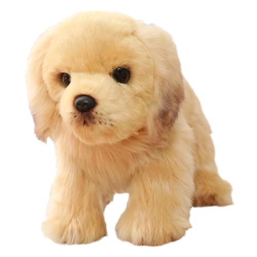 Dickly Stofftier Hund Puppe für Umarmungen, realistische Simulation für Hochzeiten, Goldenes Haar von Dickly