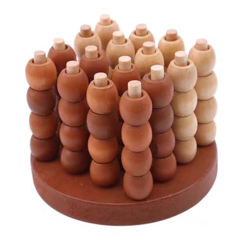 Dickly Vier in Einer Reihe Reisespiel Familienspiel 3D Holz Lernspielzeug Geschenke Lernspiel 4 in Einer Reihe Spielset Vier in Einer Reihe Schach von Dickly