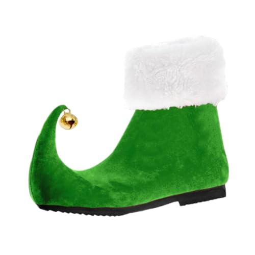 Dickly Weihnachtselfenschuhe mit Glöckchen zum Rollenspielen, Verkleiden und Aufführen auf der Bühne, GrÜn, 44 von Dickly