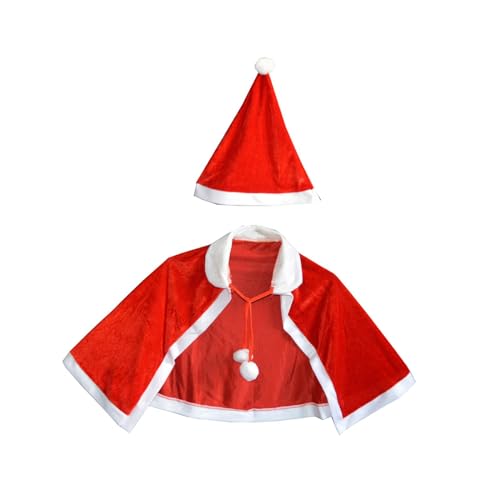 Dickly Weihnachtsumhang, roter Umhang, Weihnachtsdekoration, Geschenk, Mädchen-Weihnachtskostüm, Weihnachtsmann-Umhang, Robe für Karnevalsparty von Dickly