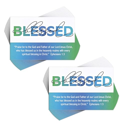 IBB-268 Lesezeichen "Blessed Loise Be to God" - Epheser, 3 - 3 x 2 Zoll, blauer und grüner Karton, Itty Bitty Blessings, 24 Stück von Dicksons