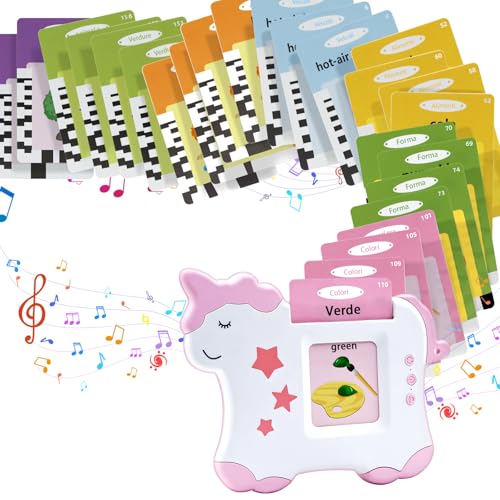 Flashcards Sprechende, Freund Vokabel, Spiel Italienisch und Englisch, 224 Wörter, 14 Themen, sensorisches Spielzeug für Autismus, Lernspiele für Kinder und Mädchen von 1-6 Jahren von Dictien