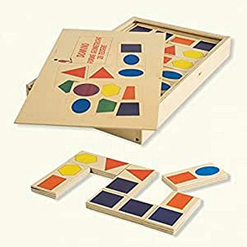 Dida - Holz-Domino Geometrische Formen für Kinder - Montessori Lernspiel mit 28 Teilen, Buntes Pädagogisches Tischspiel von Dida