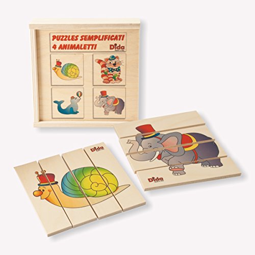 Dida - Einfache Puzzles - 4 Tiere. Set Von 4 Vereinfachten Puzzles Für Kleinkinder. Ideal Für Die Kinderkrippe, Die Vorschule Und Den Kindergarten von Dida