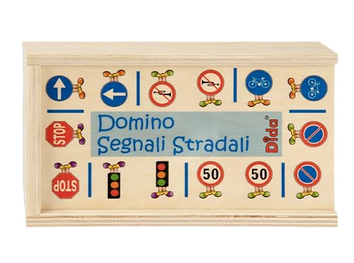 Dida - Erkunde die Straßenschilder: Domino-Spiel aus Holz, 28 Bunte Spielsteine, Lernspiel für Kinder von 4-7 Jahren - Spielend Lernen! von Dida