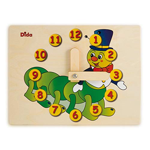 Dida - Lernuhr Für Kinder - Raupe - Spielerisch Die Uhrzeit Lernen, Eine Kinderlernuhr Aus Holz Für Den Kindergarten, Die Vorschule Und Zu Hause Dida - Lernuhr Für Kinder - Raupe - Spielerisch Die Uhrzeit Lernen, Eine Kinderlernuhr Aus Holz Für Den Kindergarten, Die Vorschule Und Zu Hause von Dida