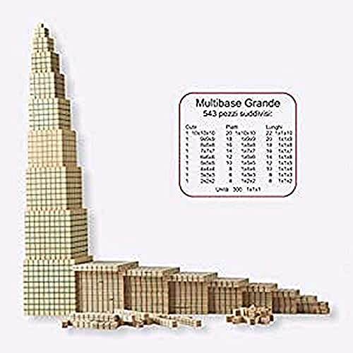 Dida - Set mit 543 Basis-10 Holzblöcken, Montessori Lehrmaterialien für Mathematisches Lernen, Multibase-Dienes-Arithmetikblöcke für Kinder von Dida