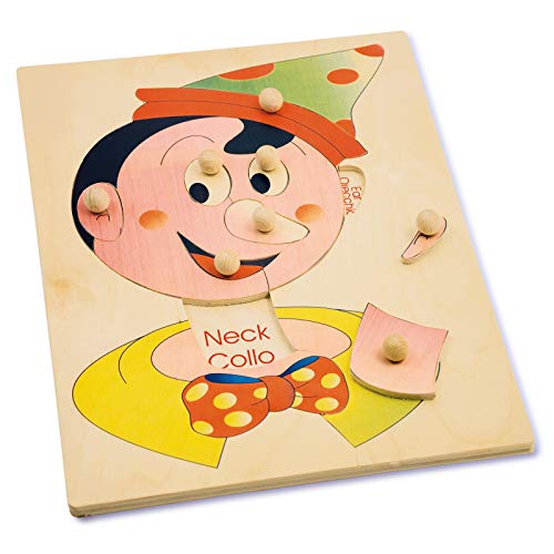 Dida - Steckpuzzle - Das Gesicht Von Pinocchio. Greifpuzzle Für Kleinkinder Mit Bequemen Holzknöpfen. Ideal Für Die Kinderkrippe, Die Vorschule Und Den Kindergarten von Dida