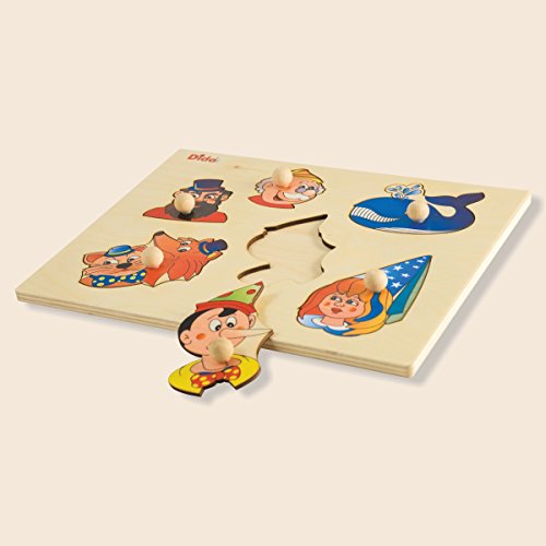 Dida - Steckpuzzle - Das Märchen von Pinocchio. Greifpuzzle Für Kleinkinder Mit Bequemen Holzknöpfen. Ideal Für Die Kinderkrippe, Die Vorschule Und Den Kindergarten von Dida