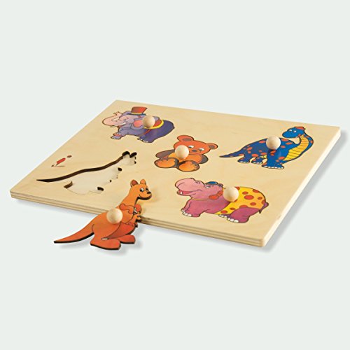 Dida - Steckpuzzle - Landtiere. Greifpuzzle Für Kleinkinder Mit Bequemen Holzknöpfen. Ideal Für Die Kinderkrippe, Die Vorschule Und Den Kindergarten von Dida