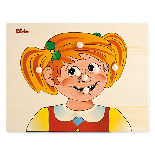 Dida - Steckpuzzle - Mädchengesicht. Greifpuzzle Für Kleinkinder Mit Bequemen Holzknöpfen. Ideal Für Die Kinderkrippe, Die Vorschule Und Den Kindergarten von Dida