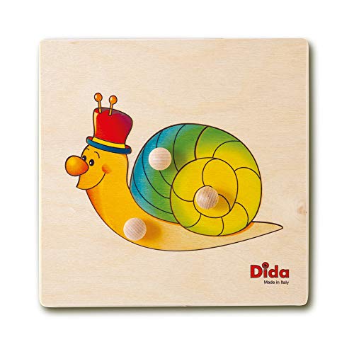 Dida - Steckpuzzle Schnecke Erstes Greifpuzzle Für Kleinkinder Mit Bequemen Holzknöpfen. Ideal Für Die Kinderkrippe Und Den Kindergarten von Dida