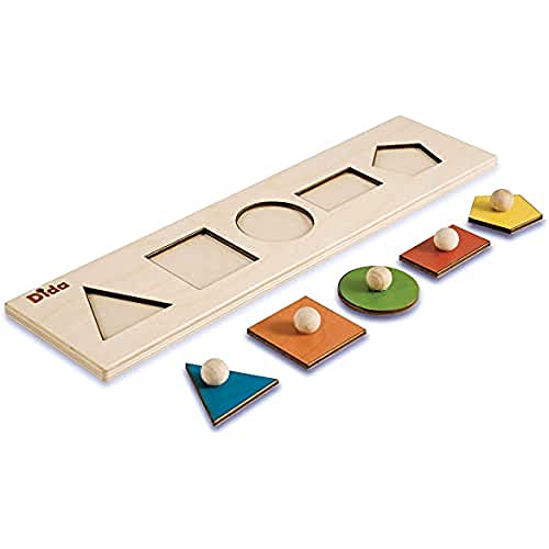 Dida - Geometrische Holzpuzzle für Kinder 2 3 Jahre, Pädagogische Lernspiele, Montessori Frühe Einsteckspiele, Geschenk für Feinmotorik Spielzeug von Dida