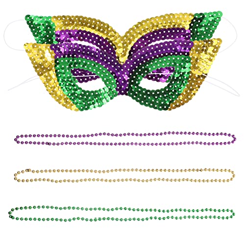 Didiseaon 1 Satz Karnevalsmaske Rave-Partydekorationen Maskerade Masken Maskerade-Maske Paar-Halskette Karneval Halsketten Karnevalsperlen leuchten Abschlussball Passen New Orleans Kleidung von Didiseaon