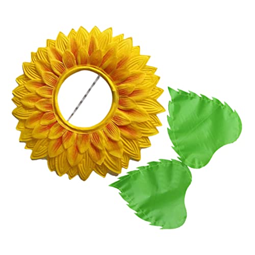 Didiseaon 1 Set Sonnenblumen Kopfbedeckungsdeckel Neuartiger Kopfschmuck Blumenhut Sonnenblumen Kostüm Sonnenblumen Cosplay Sonnenblumen Hüte Sonnenblumen Kronkappe Seidentuch von Didiseaon