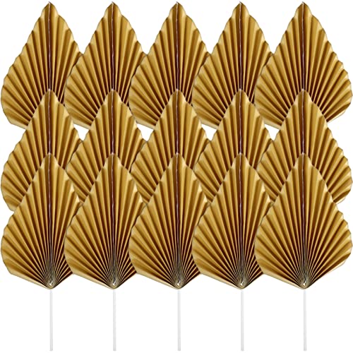 Didiseaon 24pcs Socket Cake Paper Fans Flower Cupcake Toppers Palm Leaves Cake Topper Cake Decorations Leaf Toppers Fan Cupcake Toppers Diy Fruit Decor Cake Inserts Hawaii Bohemia Banquet von Didiseaon