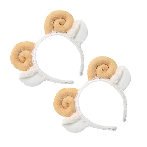 Didiseaon 2st Croissant-stirnband Schafe Verkleiden Sich Accessoires Zubehör Für Lammkostüme Duschkopfband Schafhörner Stirnband Süßes Make-up-stirnband Schaf-outfit Lamm Cosplay Ohr Stoff von Didiseaon