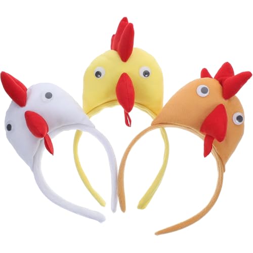 Didiseaon 3 Stück Huhn Kostüm Plüsch Hahn Stirnband Henne Haarband Tier Kostüm Für Ostern Cosplay Party Haarschmuck von Didiseaon