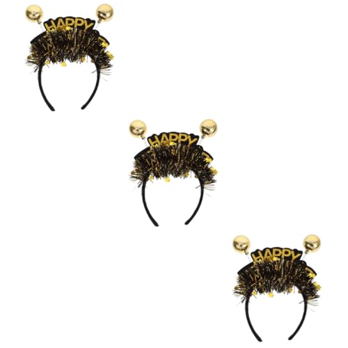 Didiseaon 3St Stirnband Neujahrsfoto-Requisite 2025 glitzerndes Haarband Disco-Kopfbedeckung Partydekoration kopfschmuck Frühlingsfest-Party-Requisiten frohes neues jahr haarbänder Filzstoff von Didiseaon