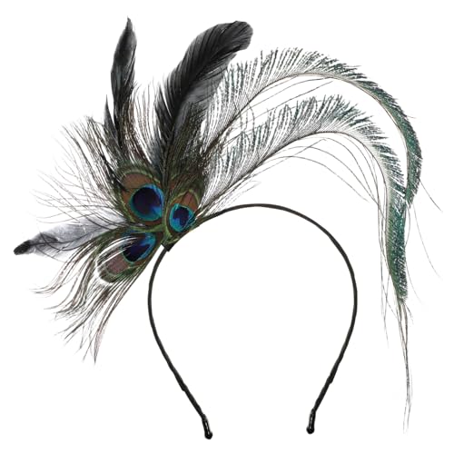 Didiseaon Haarband Mit Pfauenfedern Eleganter Kopfschmuck Für Karneval Festivals Und Cosplay Stylisches Federaccessoire Für Damen Und Party Und Haarband von Didiseaon