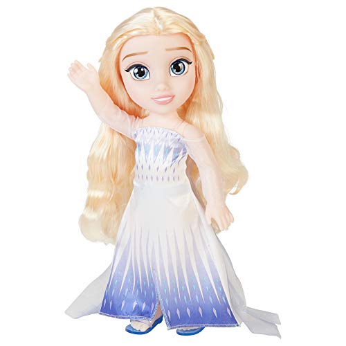 Disney Frozen 2 ELSA die Schneekönigin-Puppe – 35 cm große, bewegliche Puppe in kultigem Modekleid und mit langem wallendem Haar für zusätzliches Spielvergnügen, für Mädchen ab 3 Jahren, 214894 von Disney Frozen