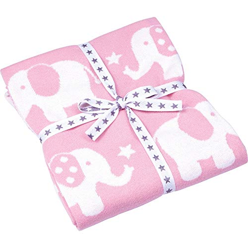 Die Spiegelburg 15288 Strickdecke Elefant BabyGlück, rosa (ca. 70 x 90 cm) von Die Spiegelburg