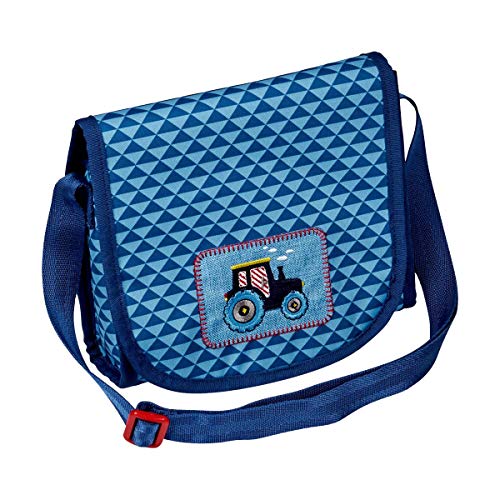 Die Spiegelburg Kleine Freunde Umhängetasche Traktor Tasche Kindergarten Jungen Blau 20 x 18,5 x 7 cm von Die Spiegelburg