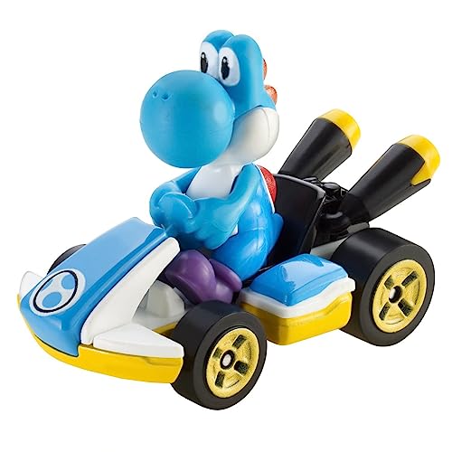 DieCast Hotwheels Mario Kart Yoshi (Standard-Kart), Maßstab 1:64, Hellblau von DieCast