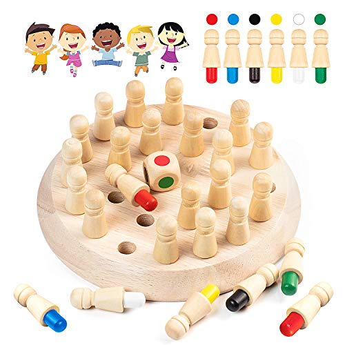 Diealles Shine GedäChtnis-Schach Holz, Kinder Memory Match Stick Schach Spiel, Schachspiel Lernspielzeug für Die Intellektuelle Entwicklung von Diealles Shine