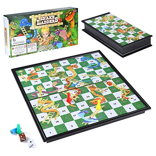 Diealles Shine Snakes and Ladders, Schlangen und Leitern Brettspiel Traditionelle Kinder Spiele, Traditionelles Leiterspiel von Diealles Shine