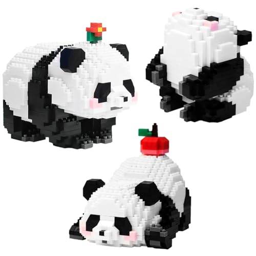 3 In1 Panda Bausteine Set, Panda Mini Bausteine,Tier Building Block Set, Mini Tiere Bausteine Set, Panda Klemmbausteine Building Block Sets Geschenke für Erwachsene, Kinder, für Kinder ab 9+ Jahren von Diempi