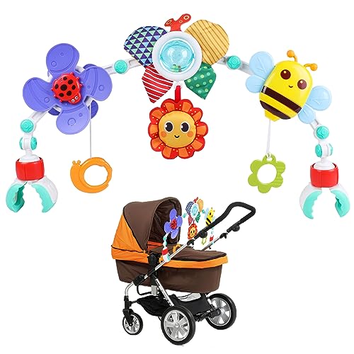 DigHealth Baby Kinderwagen Spielzeug Spielbogen, Kinderwagenkette Spielzeug mit Babyrassel und Windmühle, Babyspielzeug zum Aufhängen für Babys und Kleinkinder 0 3 6 9 12 Monaten von DigHealth