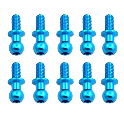 Diggtor 10PCS M3 Ein Sechskantkopf aus Metall für TT01 TT02 D5 1/10 RC Drift Universal Auto Ersatzteile, Blau von Diggtor