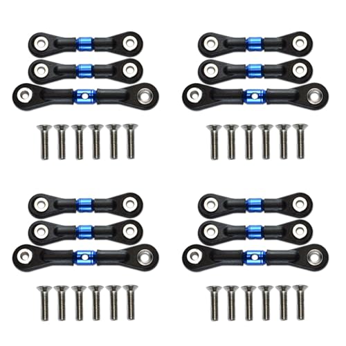 Diggtor 12 Stück Lenkungsanschluss Servo Rod für TT-02 TT-02T TT02 TT02T 1/10 RC Zubehör für Upgrade-Teile für Auto, Blau von Diggtor