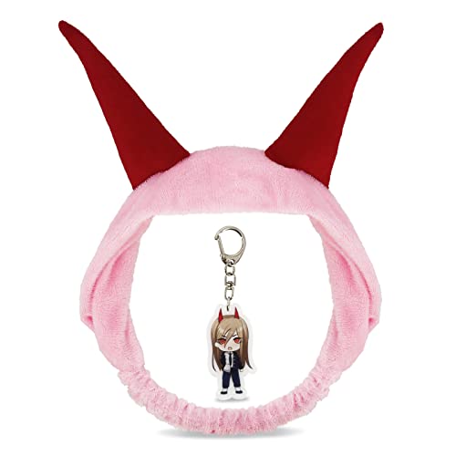 DigiTizerArt Premium Gift Anime Charactor Power Headband Makeup Devil Horns Soft Elastic Adjustable Hair Band Cosplay Props Halloween Hair Accessories With One Anime Keyring von DigiTizerArt