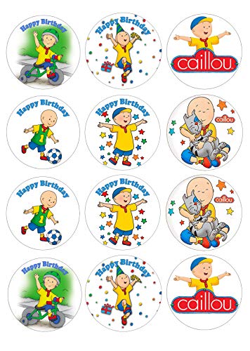 12 Muffinaufleger ca. 6 cm zum selbst ausscheiden, Cupcakes Muffinsbild Geburtstag Motiv: Caillou, Fondant 0643x von Digital-on