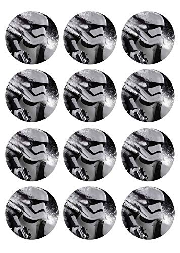 12 Muffinaufleger ca. 6 cm zum selbst ausscheiden, Cupcakes Muffinsbild Geburtstag Motiv: Star Wars, Fondant 0749x von Digital-on