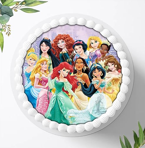 Prinzessin Tortenaufleger Tortenbild Geburtstag Fondant Zuckerpapier 813 von Digital-on