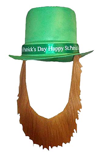 Digital Spot Happy St. Patricks Day Topper Hut mit braunem Bart für Erwachsene, Buchwoche, Party-Zubehör von DigitalSpot