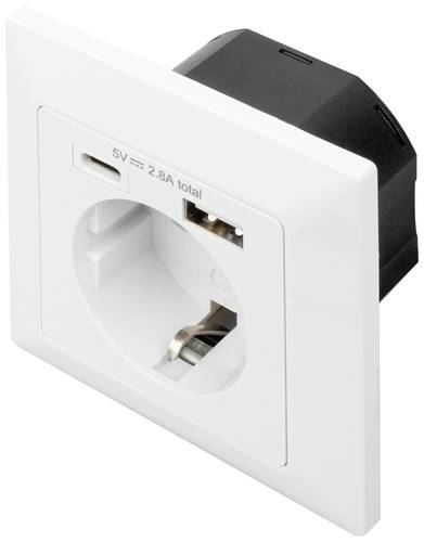 Digitus DA-70615 Unterputz-Steckdose mit USB Weiß von Digitus